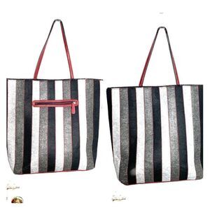 SR2 Sondra Roberts Felted Wool Stripe Tote